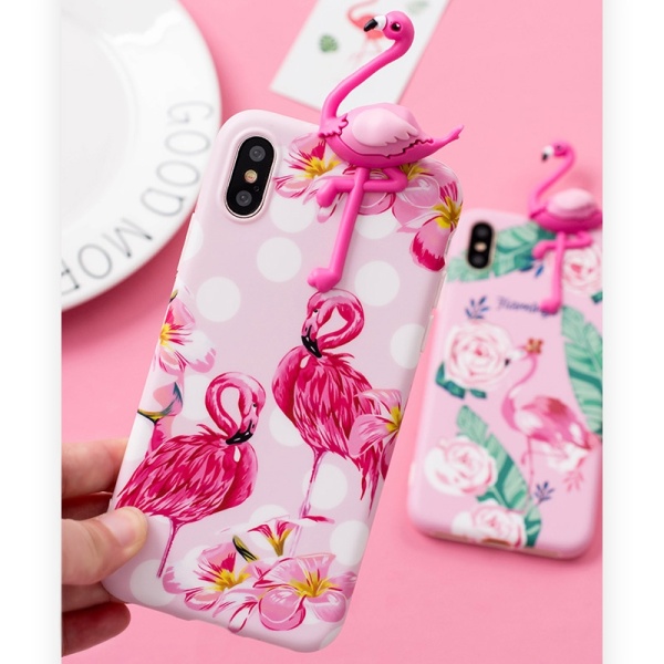 or iPhone X Fashion Papa Dot and Flamingos 